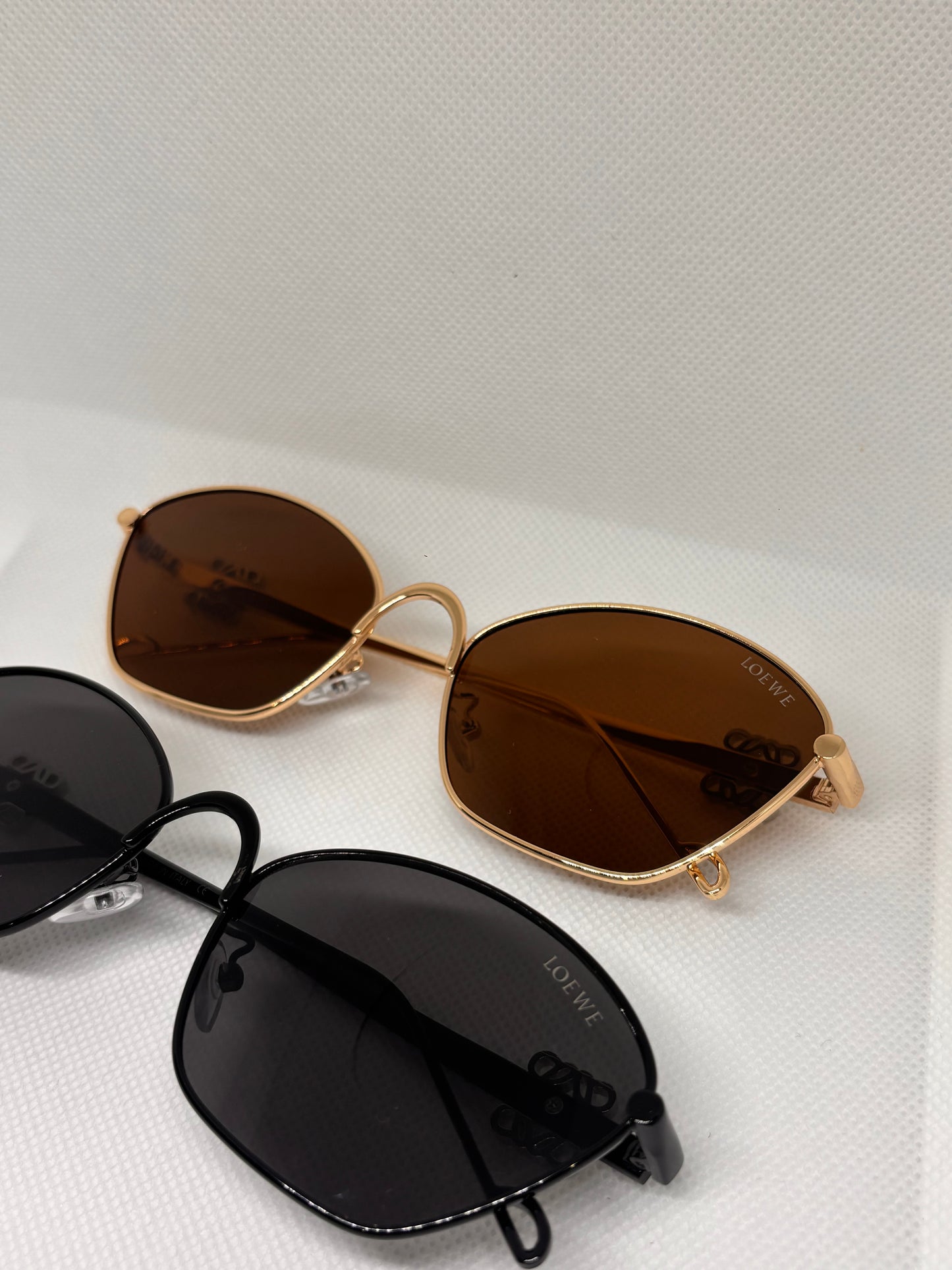 GOLD & BROWN L ROUNDED SUNGLASSES