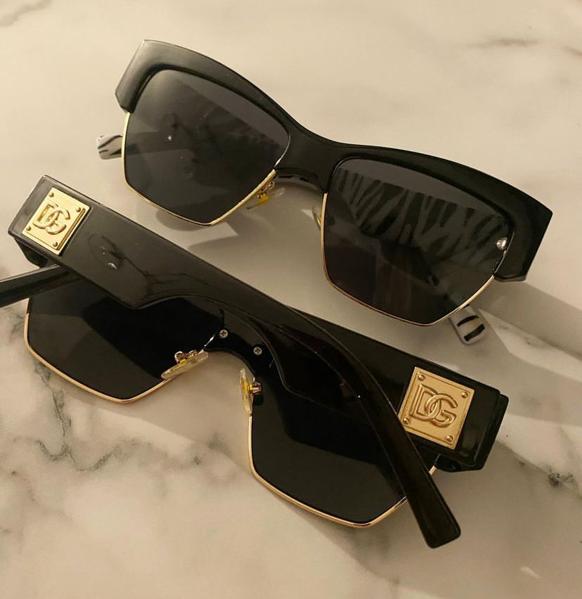 BLACK & GOLD D SUNGLASSES