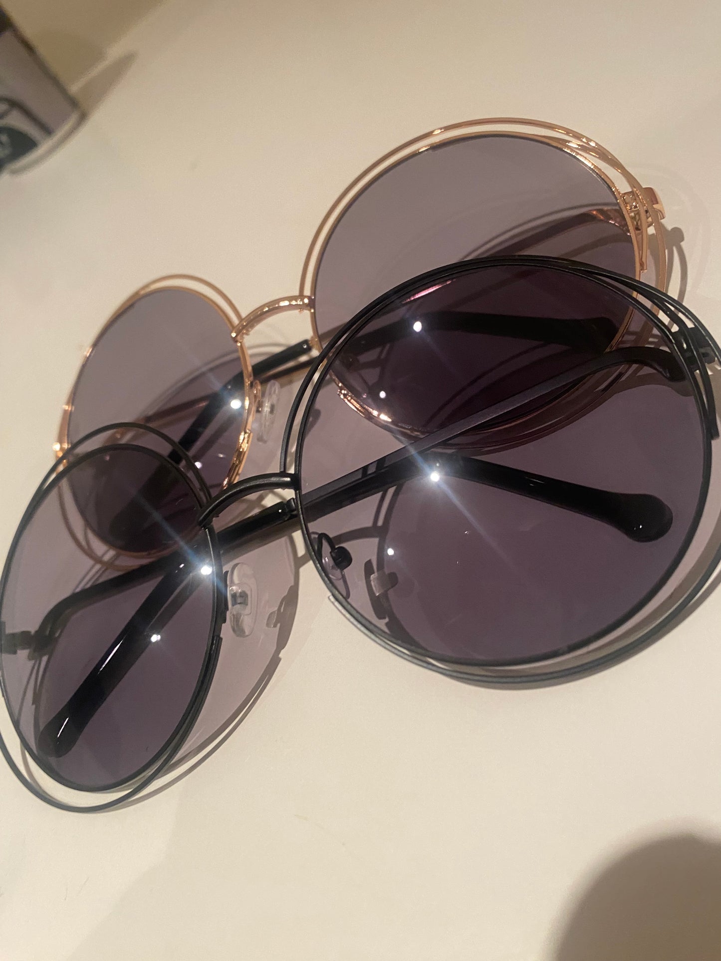 CIRCLE GOLD METAL SUNGLASSES