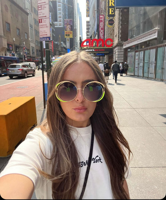 GOLD OVERSIZED CIRCLE SUNGLASSES