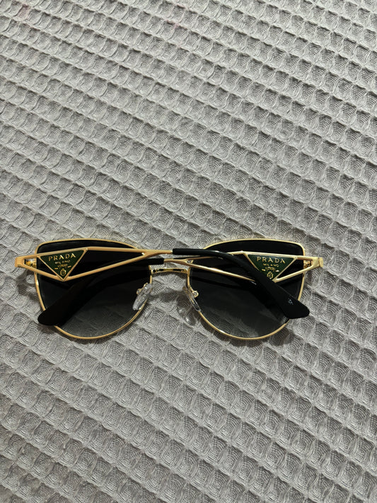 GOLD & GREEN P SUNGLASSES