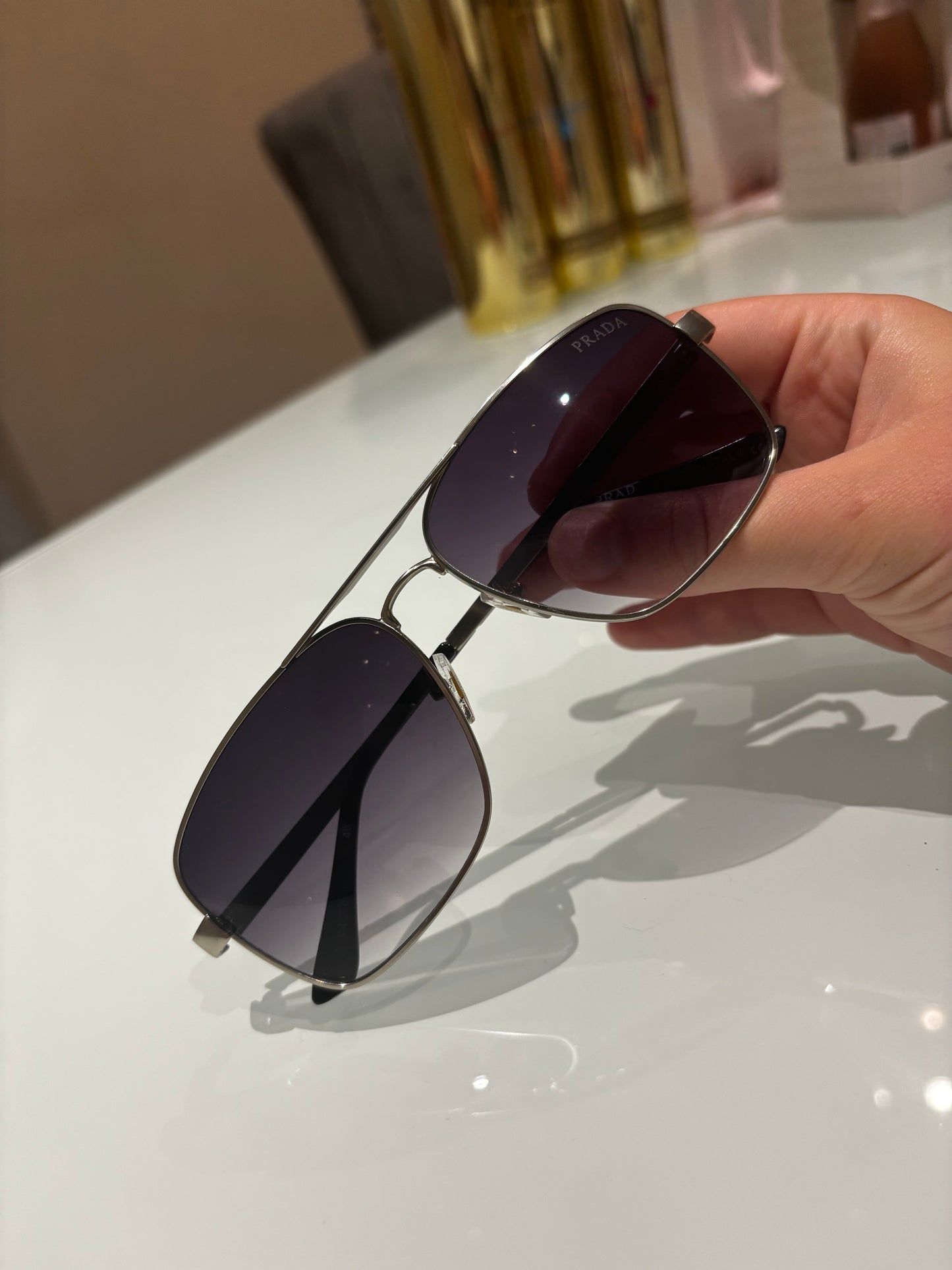 MENS SILVER P SUNGLASSES